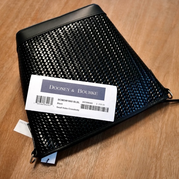 Dooney & Bourke Black Woven Small Hobo Crossbody — NWT - Picture 5 of 5